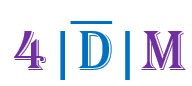 A blue and white logo of the letter d.